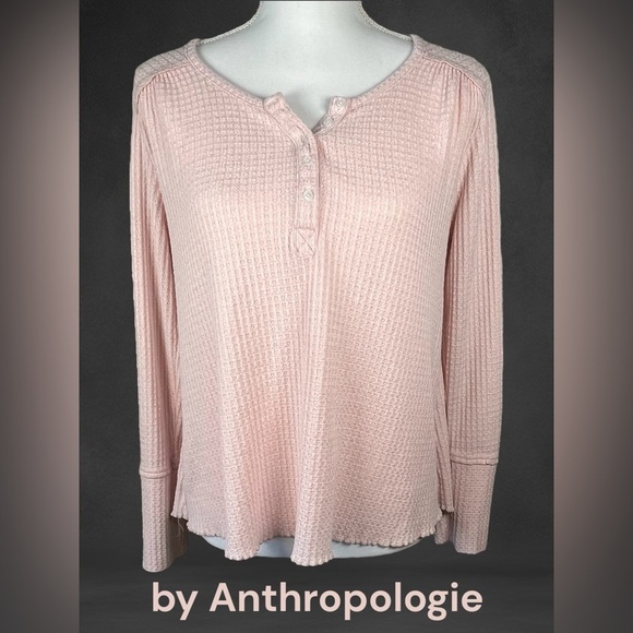Anthropologie | Henley Waffle Knit Elizabeth Thermal Top - Picture 1 of 7